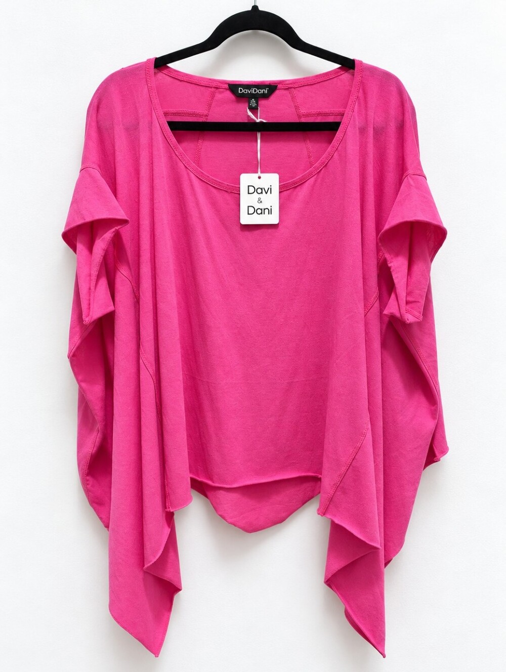 ๐ Davi & Dani Hot Pink Oversized Asymmetrical Poncho Top โ 1XL โ NWT